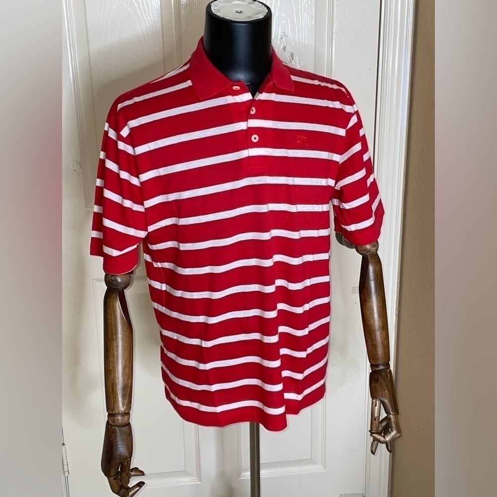 Vintage Burberrys Polo Shirt Golf 90s Striped Pattern Retro Men Size Large USA - Picture 1 of 10